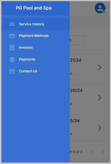 Customer Portal Menu